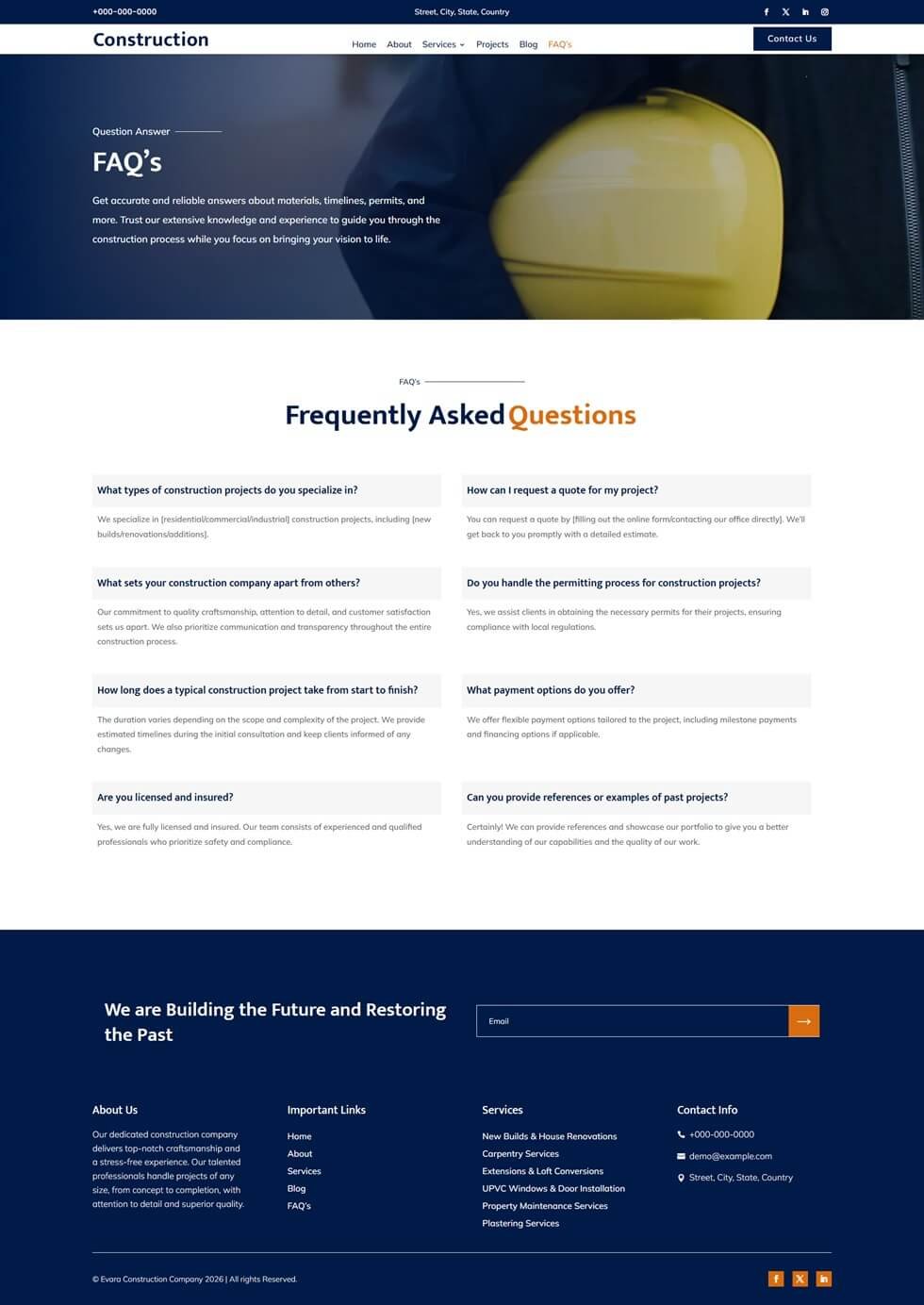 Construction FAQs