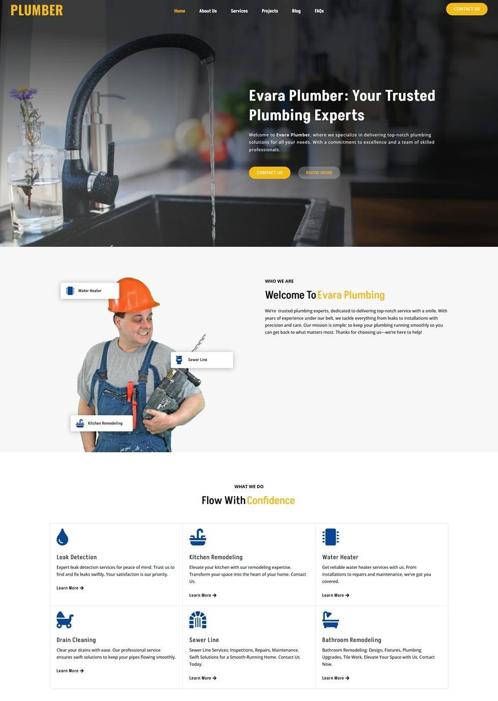 Home 8 | Evara Web Studio evara web design local plumber website sample