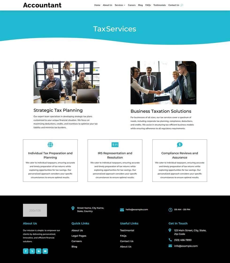Accountant Website Design 1 Evara Web Studio Galway